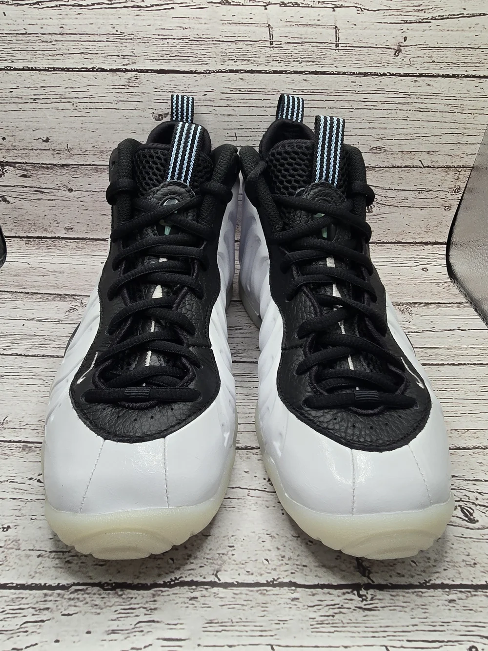 Nike Kids Black and White Foamposite-Style Sneakers